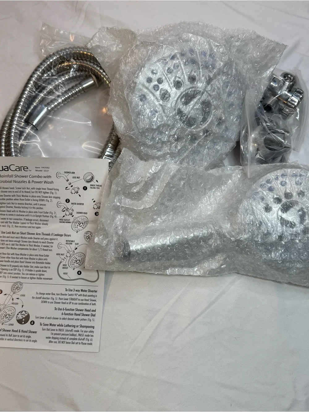 AquaCare 5537 High Pressure 50-mode Rain 3-way Shower Head Combo Chrome Finish